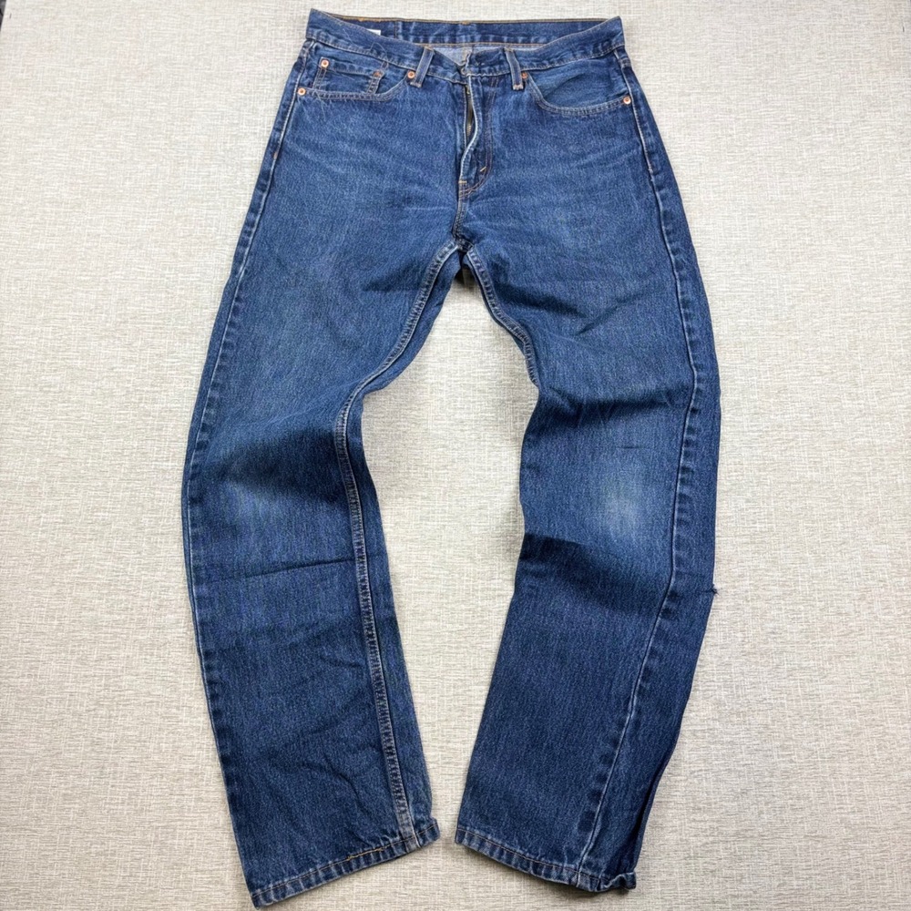 Levis 505 Mens 32x34 Light Distress Jeans Thigh Fade ** Vintage Style ** Denim